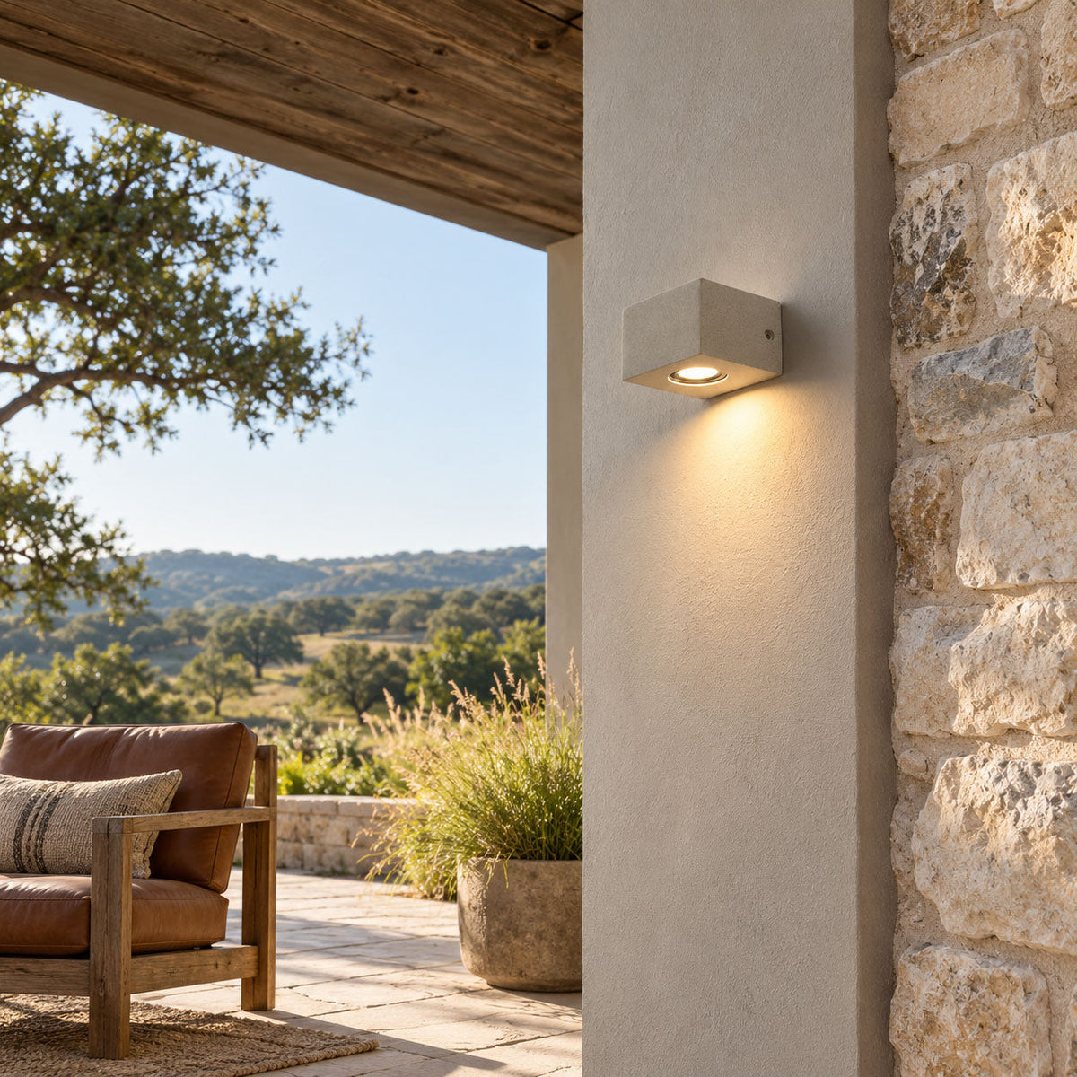 Hakon Outdoor Exterior Wall Lights, Micro-Cement Wall Sconce, 3000K LED, IP54, Porch & Patio