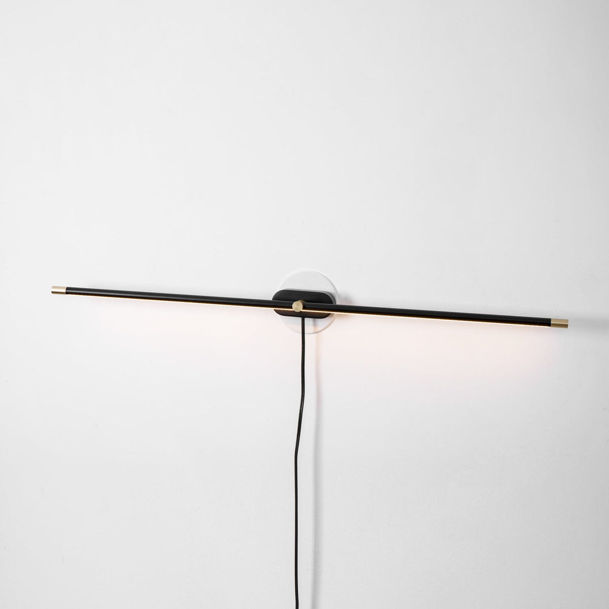 Plug In Wall Sconce, Minimalist Linear Wall Light, Warm Light, Gold, Dimmer Option