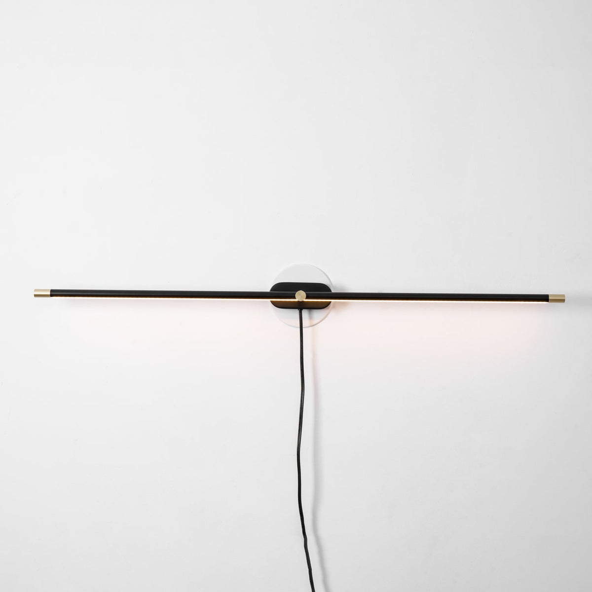 Plug In Wall Sconce, Minimalist Linear Wall Light, Warm Light, Gold, Dimmer Option