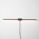 Plug In Wall Sconce, Minimalist Linear Wall Light, Warm Light, Gold, Dimmer Option