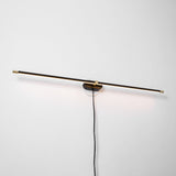 Plug In Wall Sconce, Minimalist Linear Wall Light, Warm Light, Gold, Dimmer Option