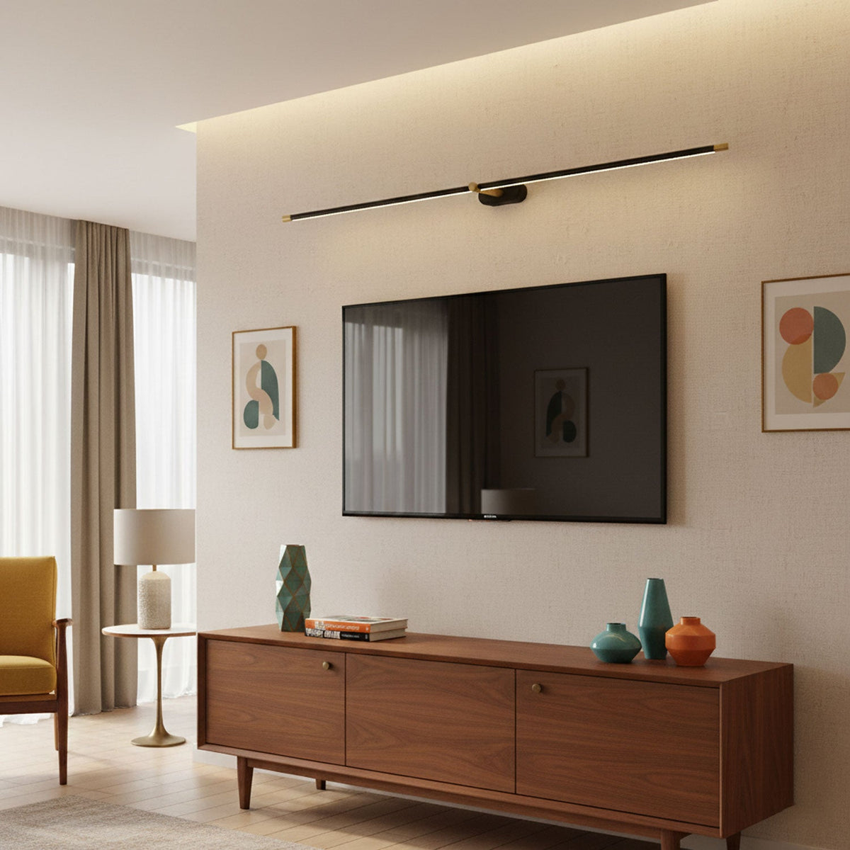 Eskil Sconces Wall Lights, Rechargeable Battery Operated Linear Wall Sconce, Remote, 3 Colors