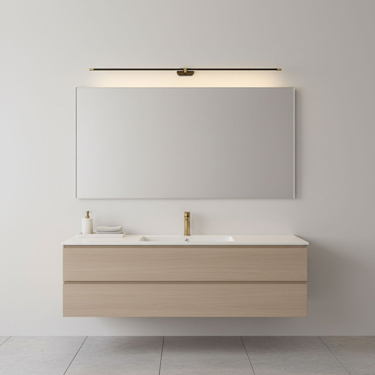 Alden Vanity Lights for Mirror, Linear LED Bathroom Wall Light, Hardwired, 27 to 50 Inch