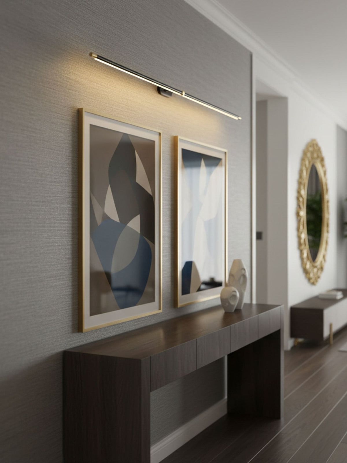 Alden Vanity Lights for Mirror, Linear LED Bathroom Wall Light, Hardwired, 27 to 50 Inch