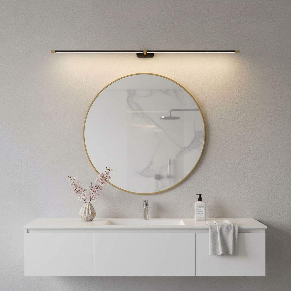 Alden Vanity Lights for Mirror, Linear LED Bathroom Wall Light, Hardwired, 27 to 50 Inch