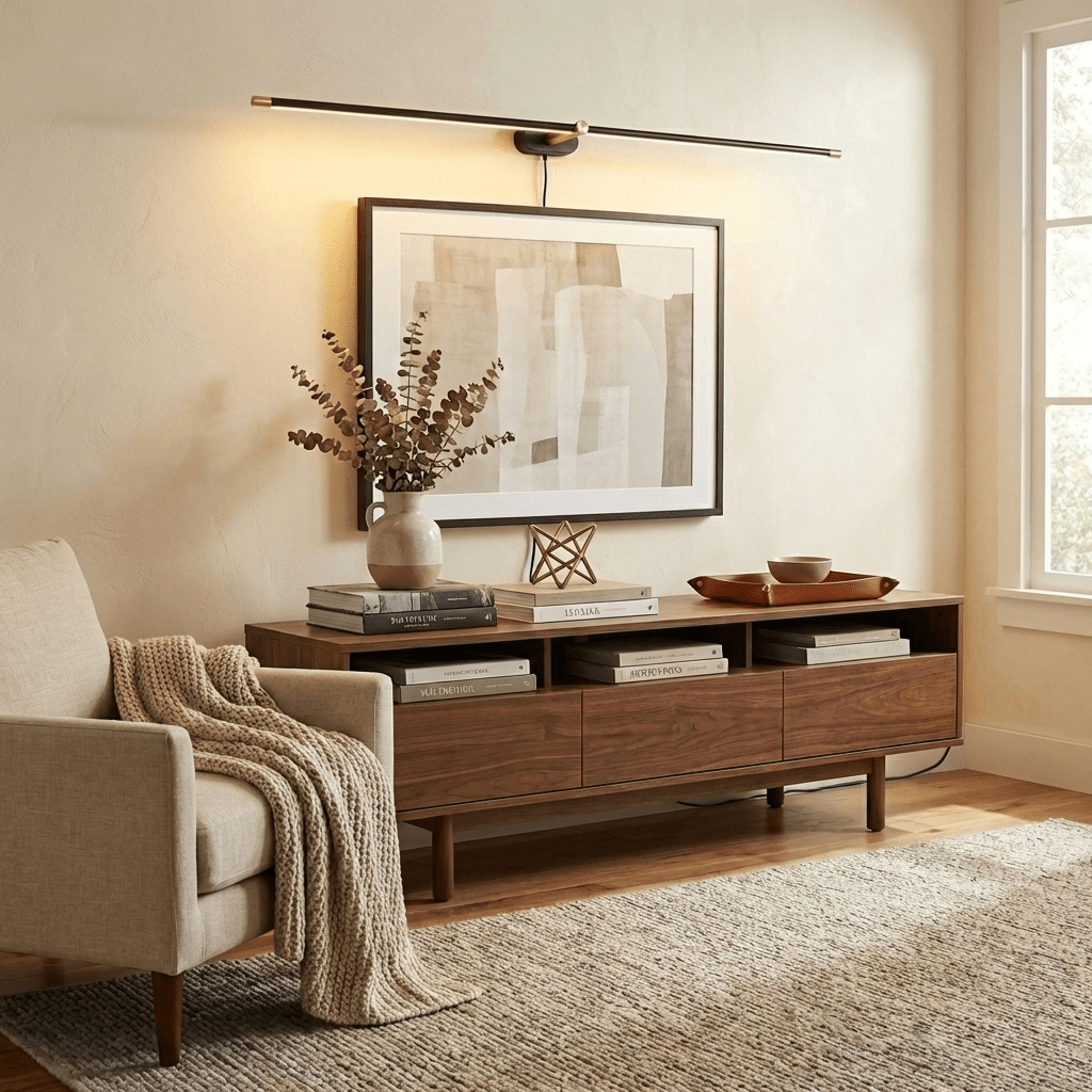 Plug In Wall Sconce, Minimalist Linear Wall Light, Warm Light, Gold, Dimmer Option