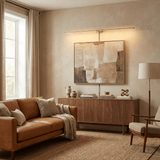Plug In Wall Sconce, Minimalist Linear Wall Light, Warm Light, Gold, Dimmer Option
