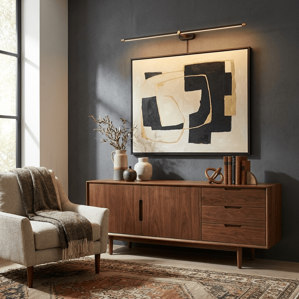 Plug In Wall Sconce, Minimalist Linear Wall Light, Warm Light, Gold, Dimmer Option