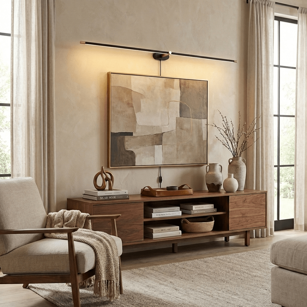Plug In Wall Sconce, Minimalist Linear Wall Light, Warm Light, Gold, Dimmer Option