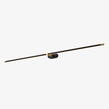 Minimalist Linear Hardwired Wall Lamp — Gold finish over a bathroom vanity mirror