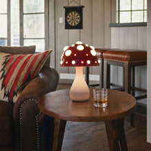 Mushroom Table Lamp, Cordless Warm White LED, Rechargeable, Bedside & Desk