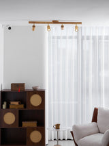 Eskil Spotlight Light, Natural Wood Beam Fixture, 1 to 5 Heads, Warm Light, Dimmable Option