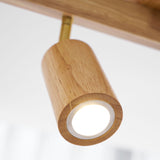 Eskil Spotlight Light, Natural Wood Beam Fixture, 1 to 5 Heads, Warm Light, Dimmable Option