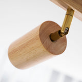 Eskil Spotlight Light, Natural Wood Beam Fixture, 1 to 5 Heads, Warm Light, Dimmable Option