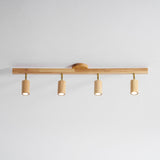 Eskil Spotlight Light, Natural Wood Beam Fixture, 1 to 5 Heads, Warm Light, Dimmable Option