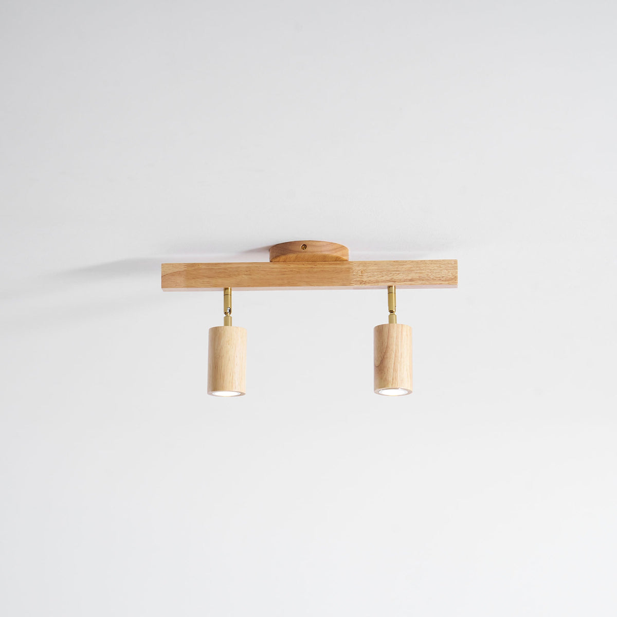 Eskil Spotlight Light, Natural Wood Beam Fixture, 1 to 5 Heads, Warm Light, Dimmable Option