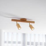 Eskil Spotlight Light, Natural Wood Beam Fixture, 1 to 5 Heads, Warm Light, Dimmable Option
