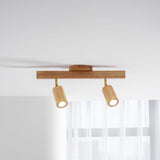 Eskil Spotlight Light, Natural Wood Beam Fixture, 1 to 5 Heads, Warm Light, Dimmable Option