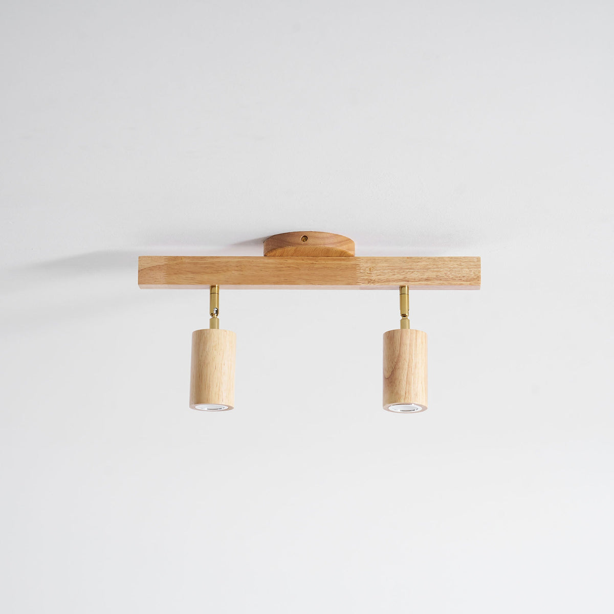 Eskil Spotlight Light, Natural Wood Beam Fixture, 1 to 5 Heads, Warm Light, Dimmable Option