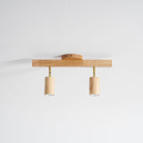 Eskil Spotlight Light, Natural Wood Beam Fixture, 1 to 5 Heads, Warm Light, Dimmable Option