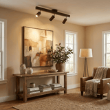 Eskil Spotlight Light, Natural Wood Beam Fixture, 1 to 5 Heads, Warm Light, Dimmable Option