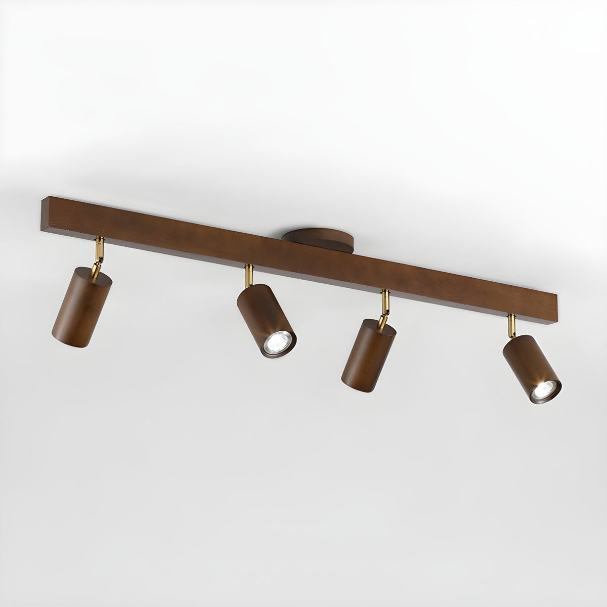 Eskil Spotlight Light, Natural Wood Beam Fixture, 1 to 5 Heads, Warm Light, Dimmable Option