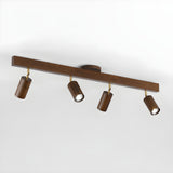 Eskil Spotlight Light, Natural Wood Beam Fixture, 1 to 5 Heads, Warm Light, Dimmable Option