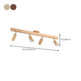Eskil Spotlight Light, Natural Wood Beam Fixture, 1 to 5 Heads, Warm Light, Dimmable Option