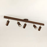 Eskil Spotlight Light, Natural Wood Beam Fixture, 1 to 5 Heads, Warm Light, Dimmable Option