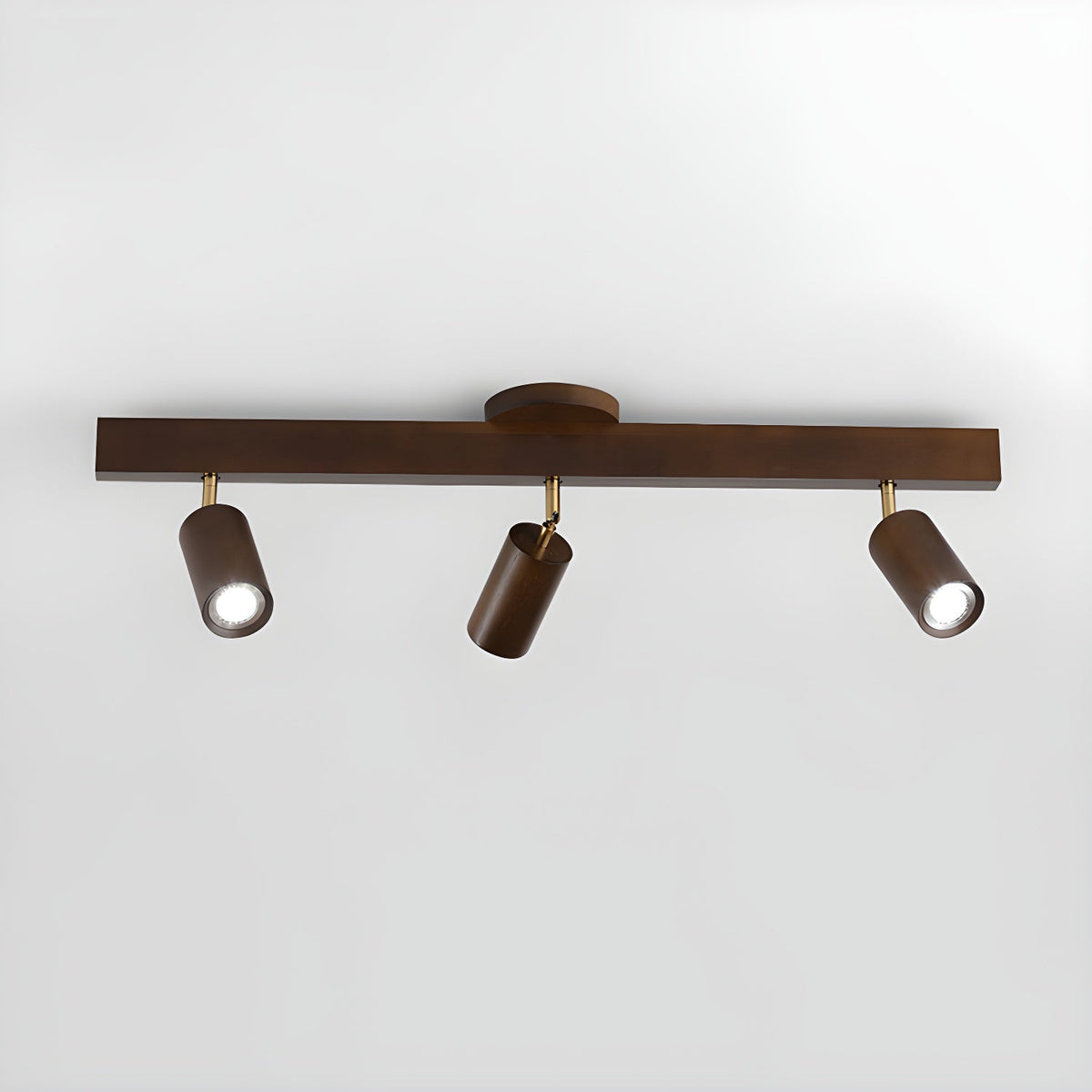 Eskil Spotlight Light, Natural Wood Beam Fixture, 1 to 5 Heads, Warm Light, Dimmable Option