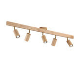 Eskil Spotlight Light, Natural Wood Beam Fixture, 1 to 5 Heads, Warm Light, Dimmable Option