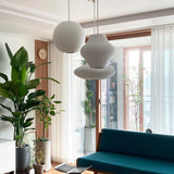 Eskil Island Kitchen Lighting Pendant, Crisscross Bubble Pendant Lighting, White, 11-31.5 in