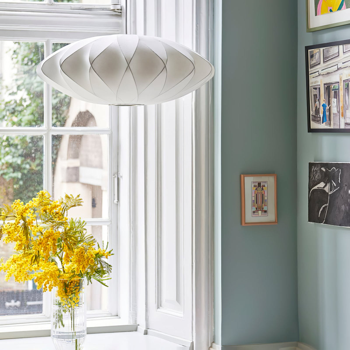 Eskil Island Kitchen Lighting Pendant, Crisscross Bubble Pendant Lighting, White, 11-31.5 in