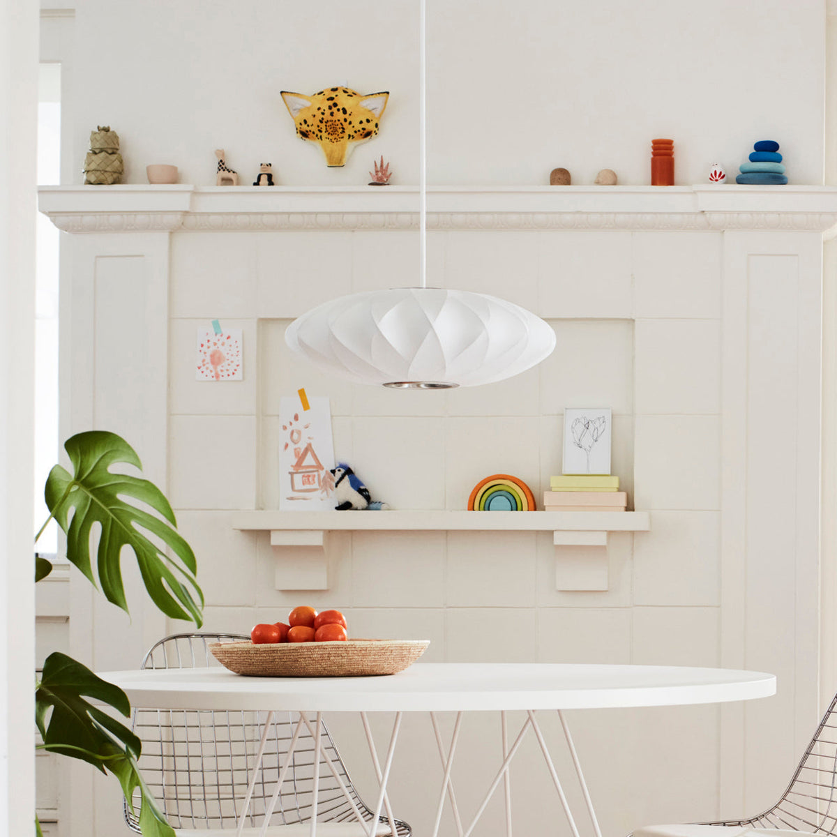 Eskil Island Kitchen Lighting Pendant, Crisscross Bubble Pendant Lighting, White, 11-31.5 in
