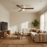 Eskil Ceiling Fan with Light, Wood Nordic Style, Integrated Warm Light, Indoor, 36 to 52 Inch