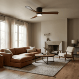 Eskil Ceiling Fan with Light, Wood Nordic Style, Integrated Warm Light, Indoor, 36 to 52 Inch