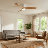 Ceiling Fans with Light, Nordic Walnut Wood Ceiling Fan 36 to 52 Inch, Black or White Frame