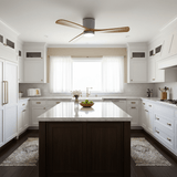 Ceiling Fans with Light, Nordic Walnut Wood Ceiling Fan 36 to 52 Inch, Black or White Frame