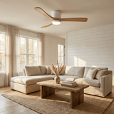 Eskil Ceiling Fan with Light, Wood Nordic Style, Integrated Warm Light, Indoor, 36 to 52 Inch