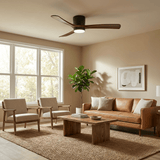 Ceiling Fans with Light, Nordic Walnut Wood Ceiling Fan 36 to 52 Inch, Black or White Frame