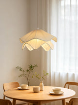 Odette Pendant Lighting, Ruffle Fabric Shade Pendant Light, Hardwired, Bedroom & Dining Room