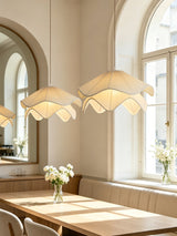Odette Pendant Lighting, Ruffle Fabric Shade Pendant Light, Hardwired, Bedroom & Dining Room