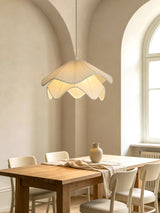 Odette Pendant Lighting, Ruffle Fabric Shade Pendant Light, Hardwired, Bedroom & Dining Room