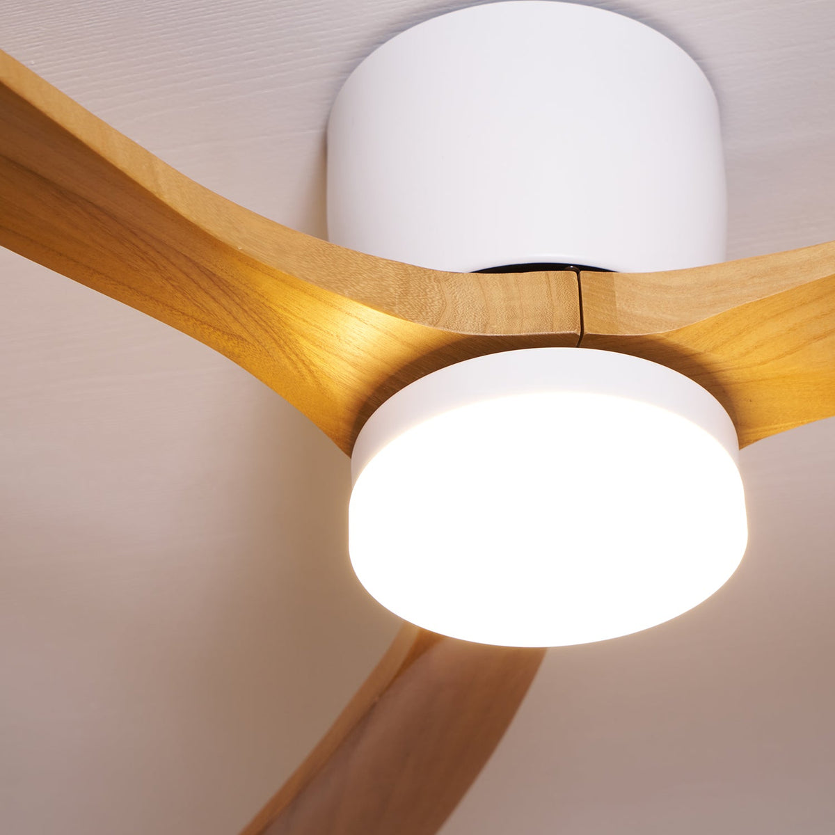Eskil Ceiling Fan with Light, Wood Nordic Style, Integrated Warm Light, Indoor, 36 to 52 Inch