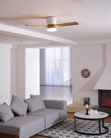 Eskil Ceiling Fan with Light, Wood Nordic Style, Integrated Warm Light, Indoor, 36 to 52 Inch