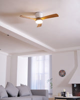 Ceiling Fans with Light, Nordic Walnut Wood Ceiling Fan 36 to 52 Inch, Black or White Frame