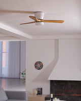 Ceiling Fans with Light, Nordic Walnut Wood Ceiling Fan 36 to 52 Inch, Black or White Frame