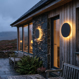 Aksel Outdoor Exterior Wall Lights, Micro-Cement Sconce, IP65 Waterproof, Halo LED Backlight