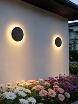 Aksel Outdoor Exterior Wall Lights, Micro-Cement Sconce, IP65 Waterproof, Halo LED Backlight