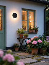 Aksel Outdoor Exterior Wall Lights, Micro-Cement Sconce, IP65 Waterproof, Halo LED Backlight